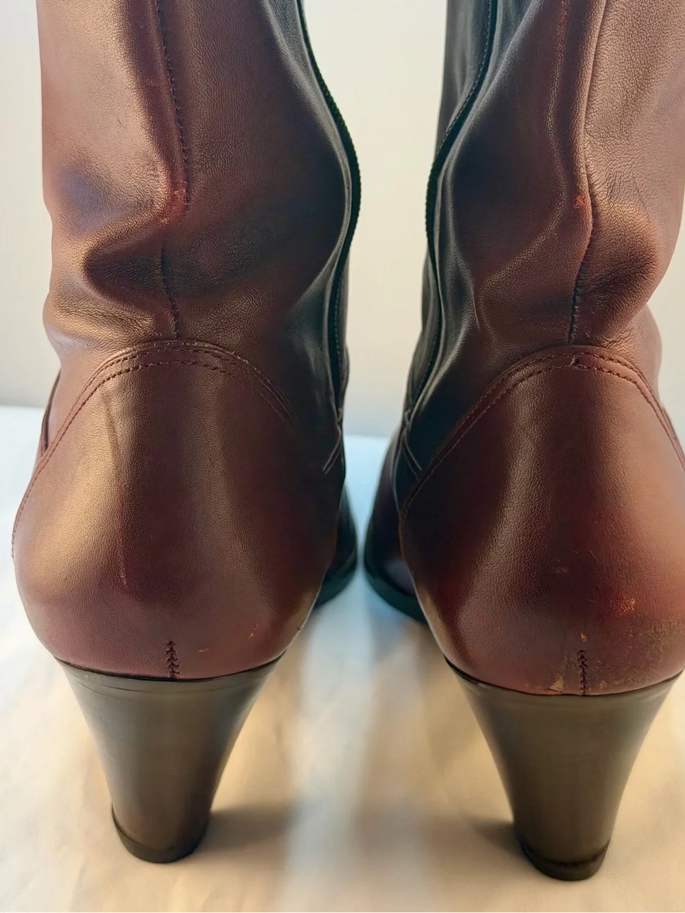 Vintage Etienne Aigner Burgundy Knee-High Leather Boots